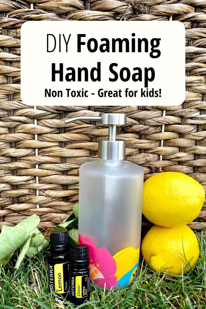 Foaming hand soap dispenser with lemons and essential oils