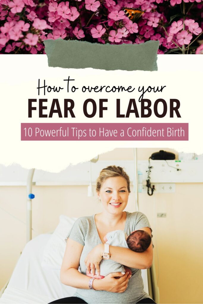 Woman smiling holding a newborn while sitting on hospital bed